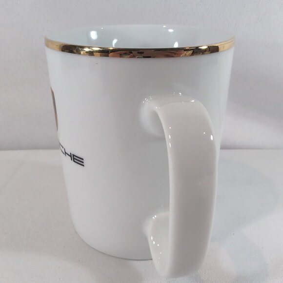 Porsche Germany Mug Monogram Logo White Gold Coffee Ceramic Luxury Car Trim - Picture 5 of 14